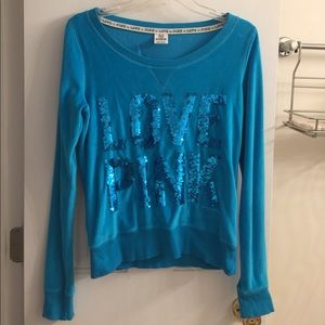 Victoria's Secret PINK velour crew neck sz Small